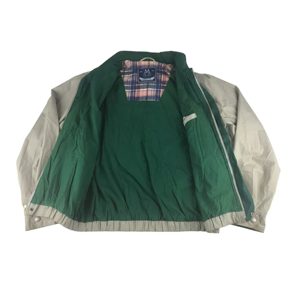 Members Only Mens Beige Lined Lining Pockets Full Zip‎ Windbreaker Jacket Size L - Picture 8 of 16